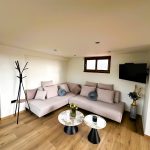 Modern farmhouse living room with comfort and natural light