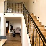 Upstairs, the bedroom offers a double anatomical bed with memory foam mattress and pillows, a wardrobe, and a private bathroom with shower